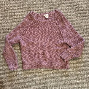 Cozy Textured Knit Sweater in Purple